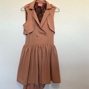 Collared Neutral MIDI Dress